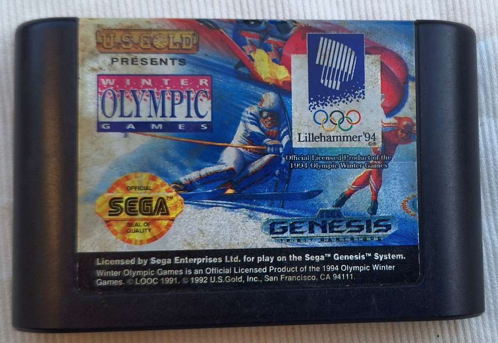 Vintage Sega Genesis Game Cartridge Winter Olympic Games Lillehammer `94