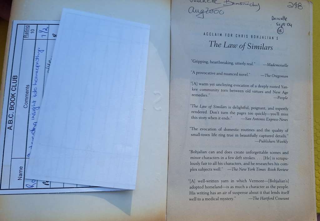 The Law of Similars by Chris Bohjalian Paperback