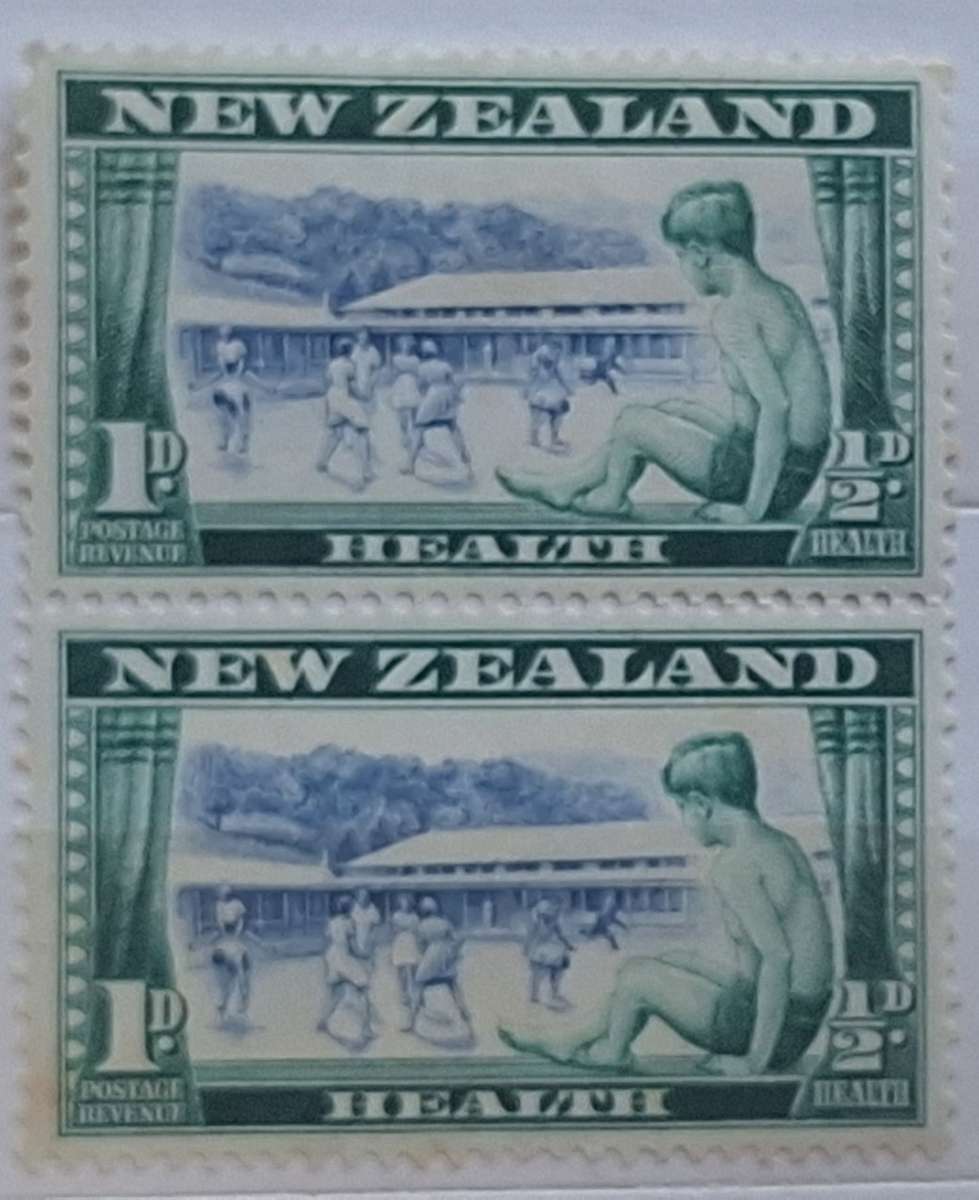 New Zealand 1948 Health Issue Pair of Unused hinged 1d stamps
