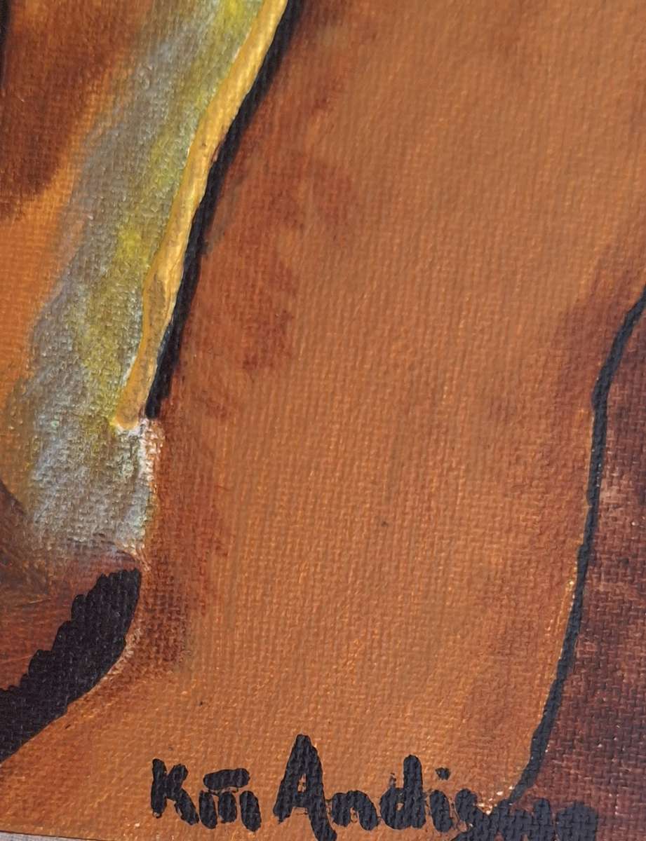 Unframed Painting on Canvas of Traditional African Warrior by Kiti Andiswa