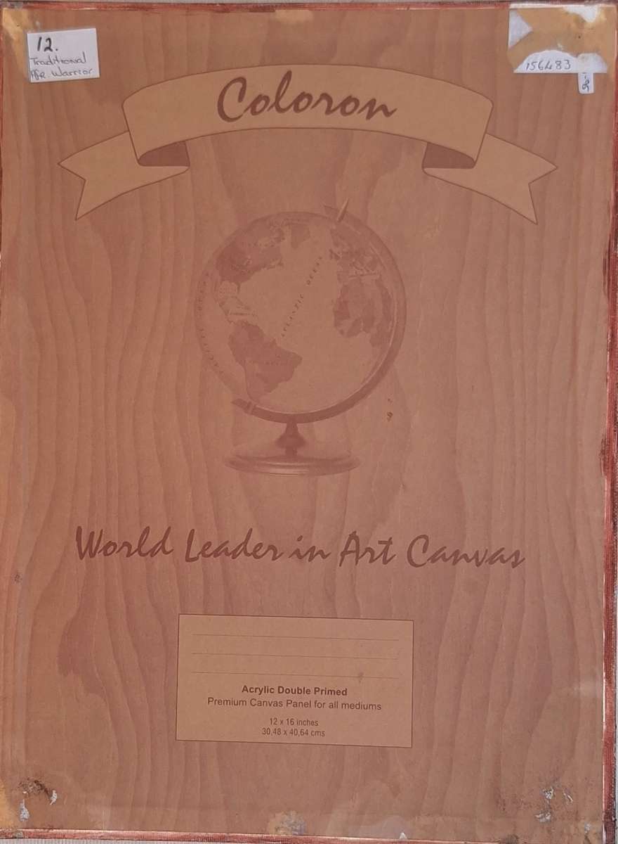 Unframed Painting on Canvas of Traditional African Warrior by Kiti Andiswa