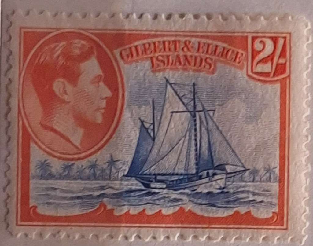 Gilbert & Ellis Islands 1936-52 George VI 2/- Unused Hinged stamp