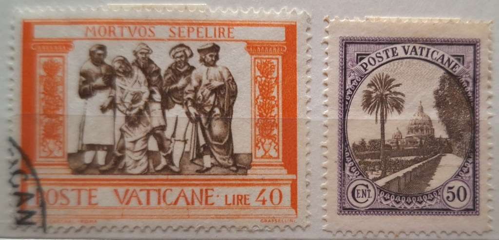 Vatican 1933 1 Unused Hinged stamp and 1960 The work of Charity 1 Used hinged stamp