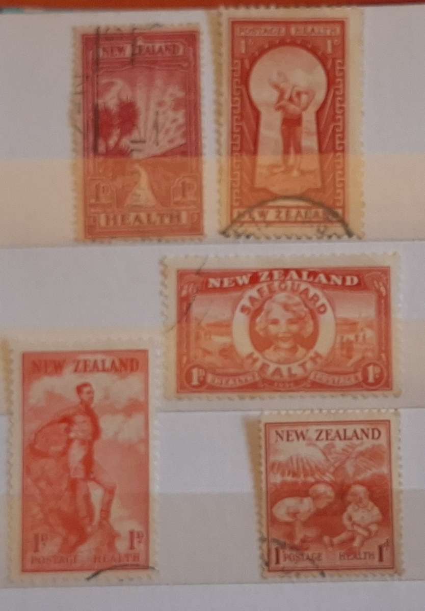 New Zealand 1933, 1935, 1936,1937 and 1938 Health Issues 5 Used stamps