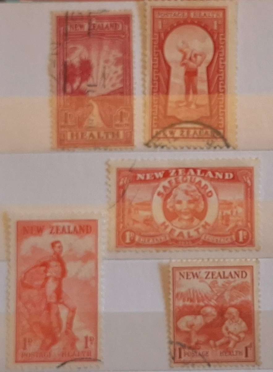 New Zealand 1933, 1935, 1936,1937 and 1938 Health Issues 5 Used stamps