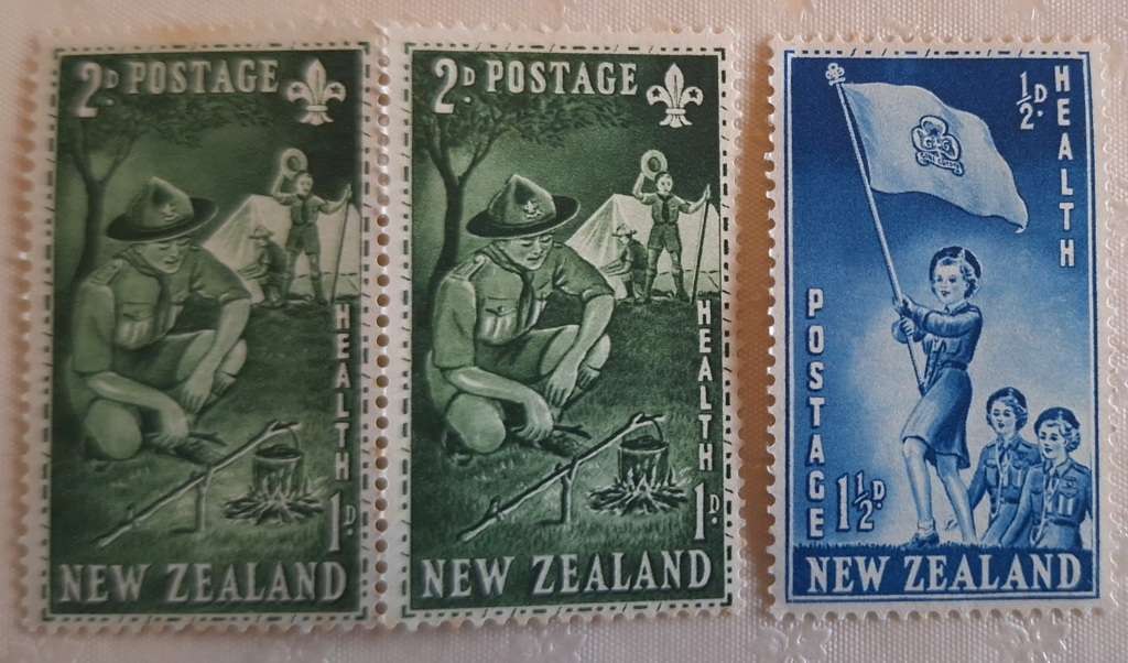 New Zealand 1953 Health Issue Girl Guides/Boy Scouts Set of 2 Unused Hinged stamps