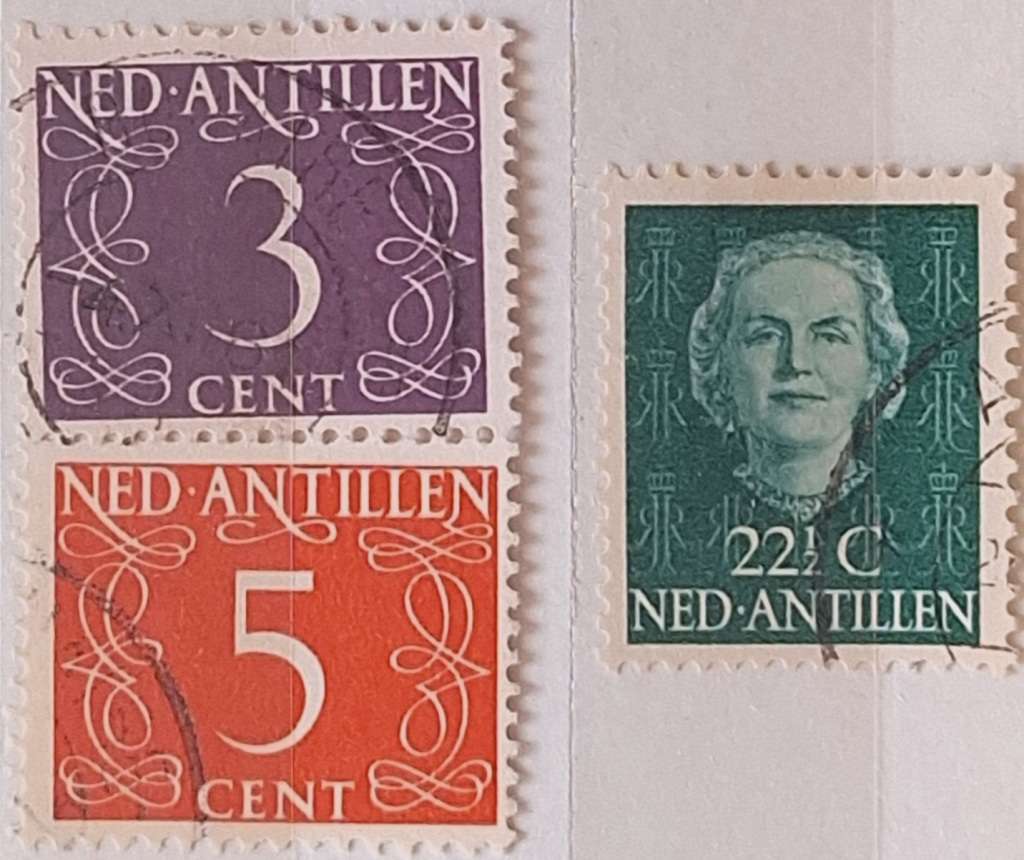 Netherlands Antilles Mixed Lot of 3 Used Hinged stamps