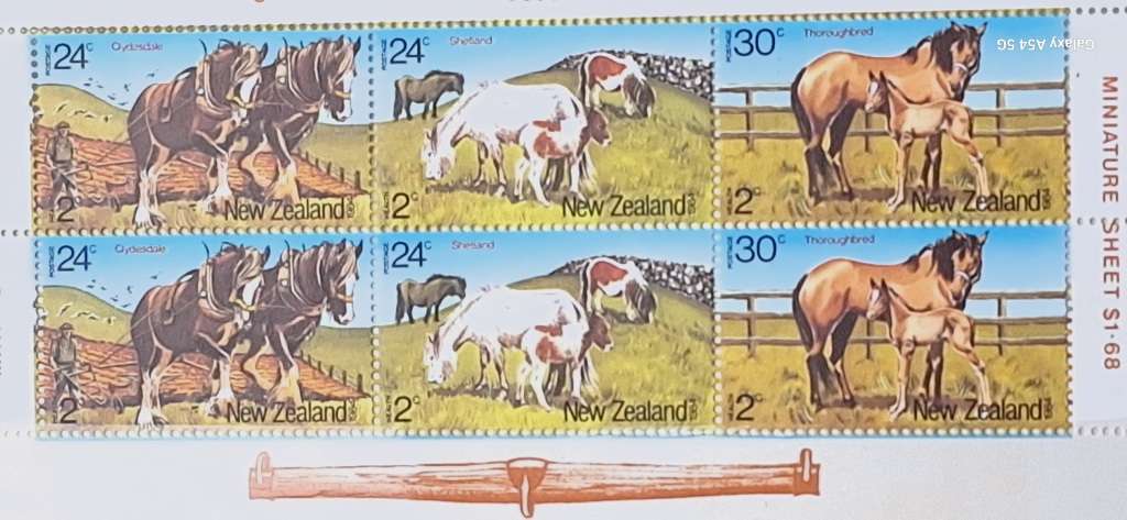 New Zealand 1984 Health Issue Horses 1 Mint Miniature Sheet
