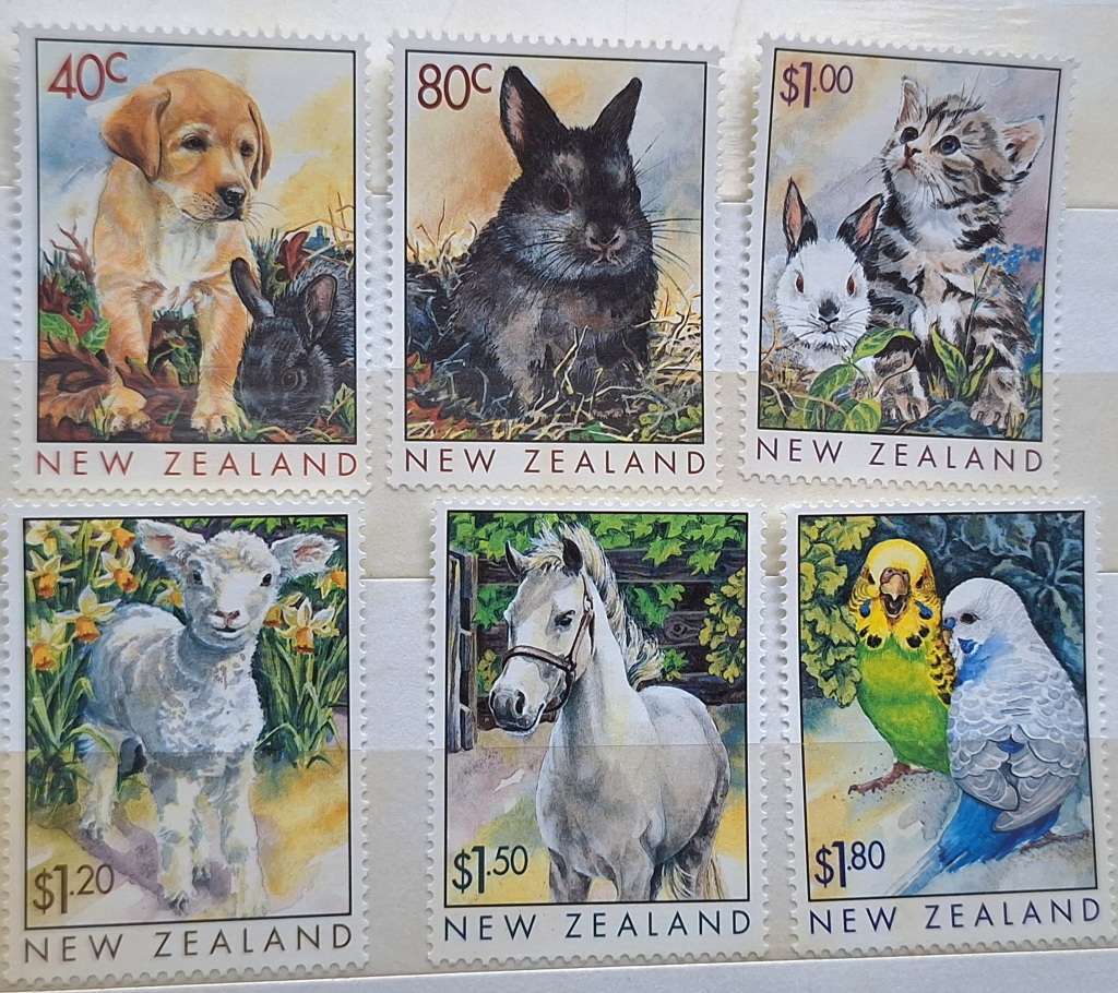 New Zealand 1999 Popular Pets Set of 6 Mint stamps