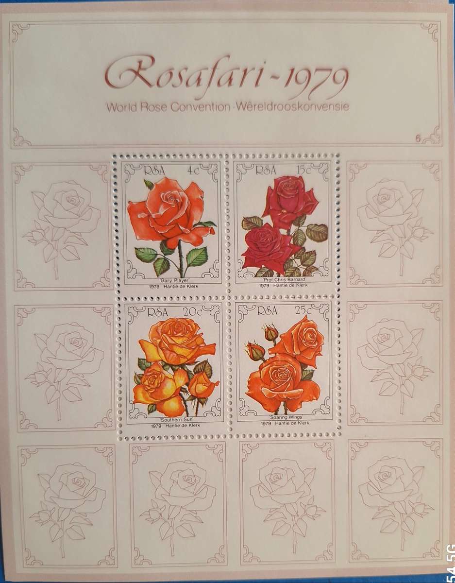 South Africa 1979 World Rose Convention Rosafari 1979 Mint Miniature Sheet