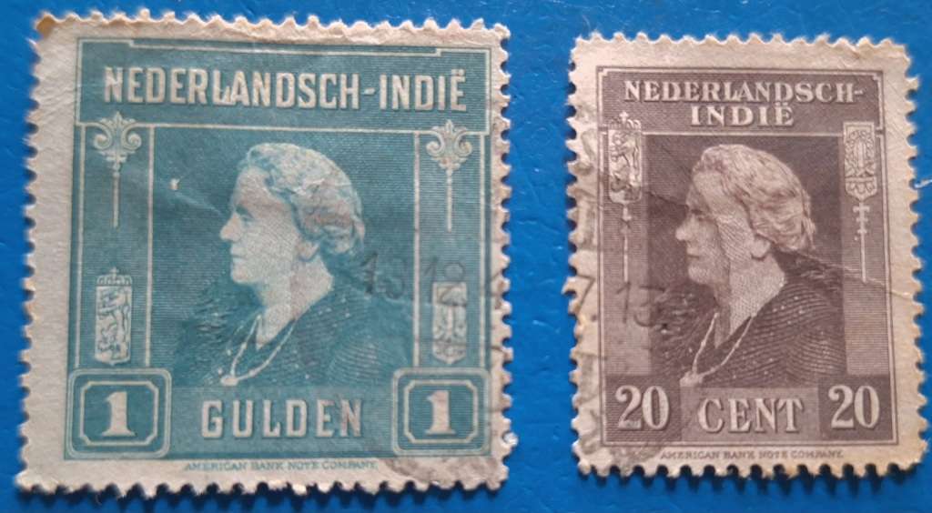 Netherlands Indie 1945 Definitives 2 Used Hinged stamps