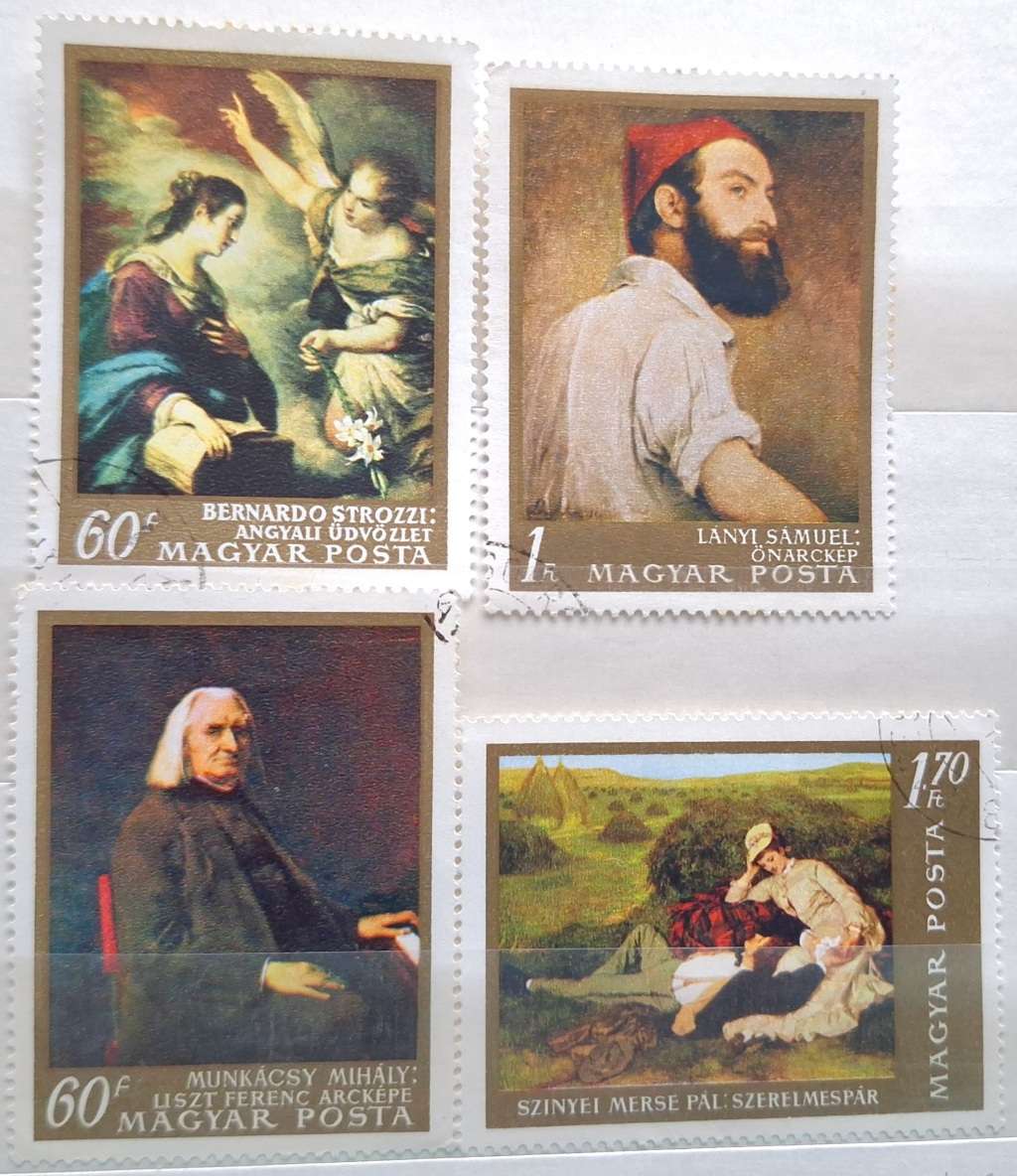 Hungary 1967-68 National Gallery Paintings 4 Cancelled Hinged stamps