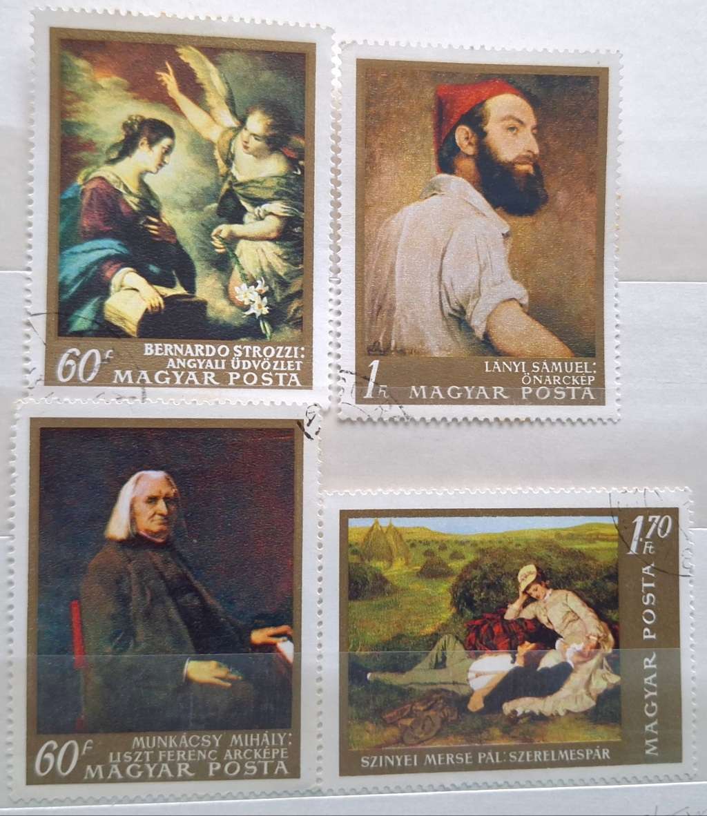 Hungary 1967-68 National Gallery Paintings 4 Cancelled Hinged stamps