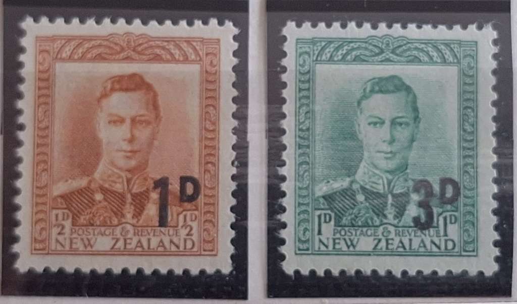 New Zealand 1950-53 Provisionals 2 Mint stamps