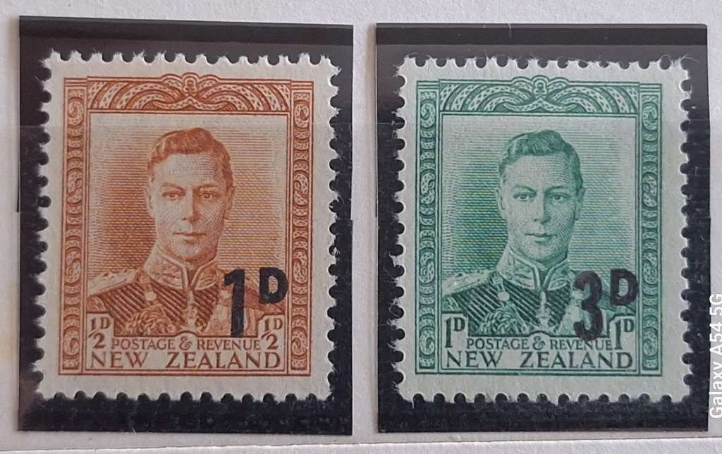 New Zealand 1950-53 Provisionals 2 Mint stamps