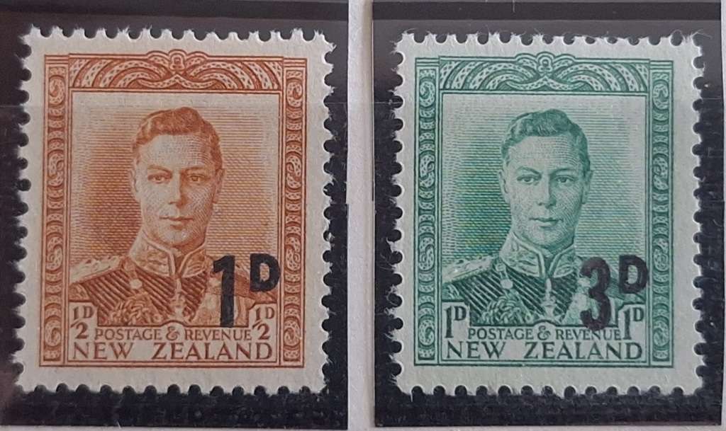 New Zealand 1950-53 Provisionals 2 Mint stamps