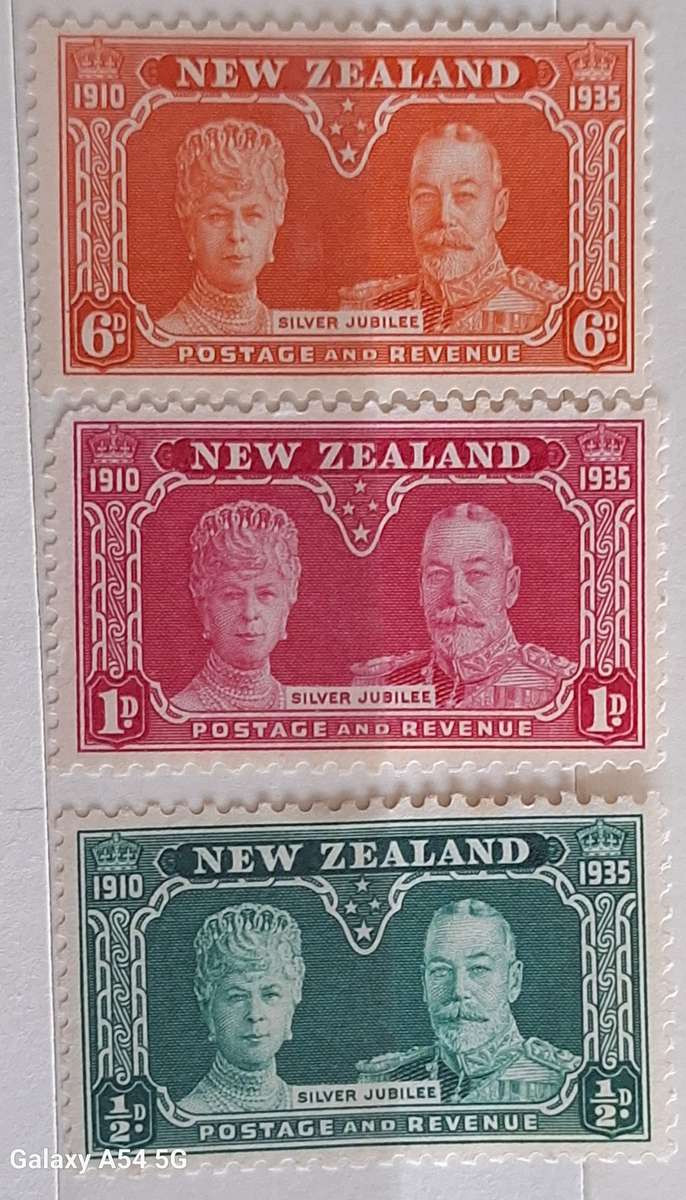 New Zealand 1935 Silver Jubilee Set of 3 Mint stamps