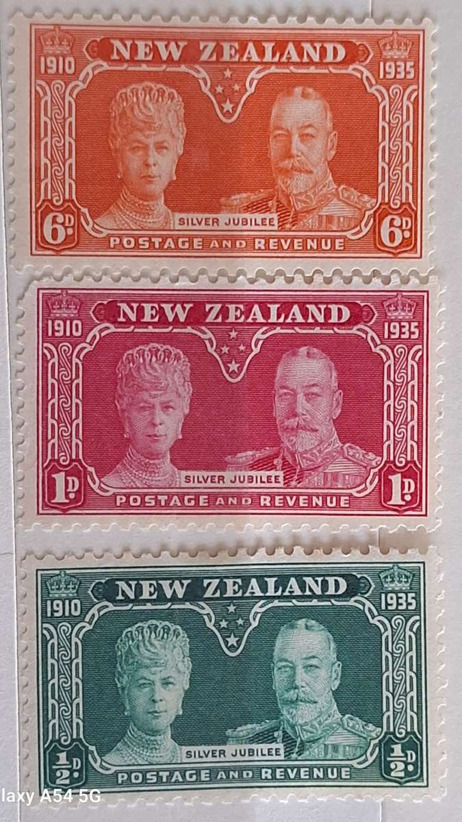 New Zealand 1935 Silver Jubilee Set of 3 Mint stamps