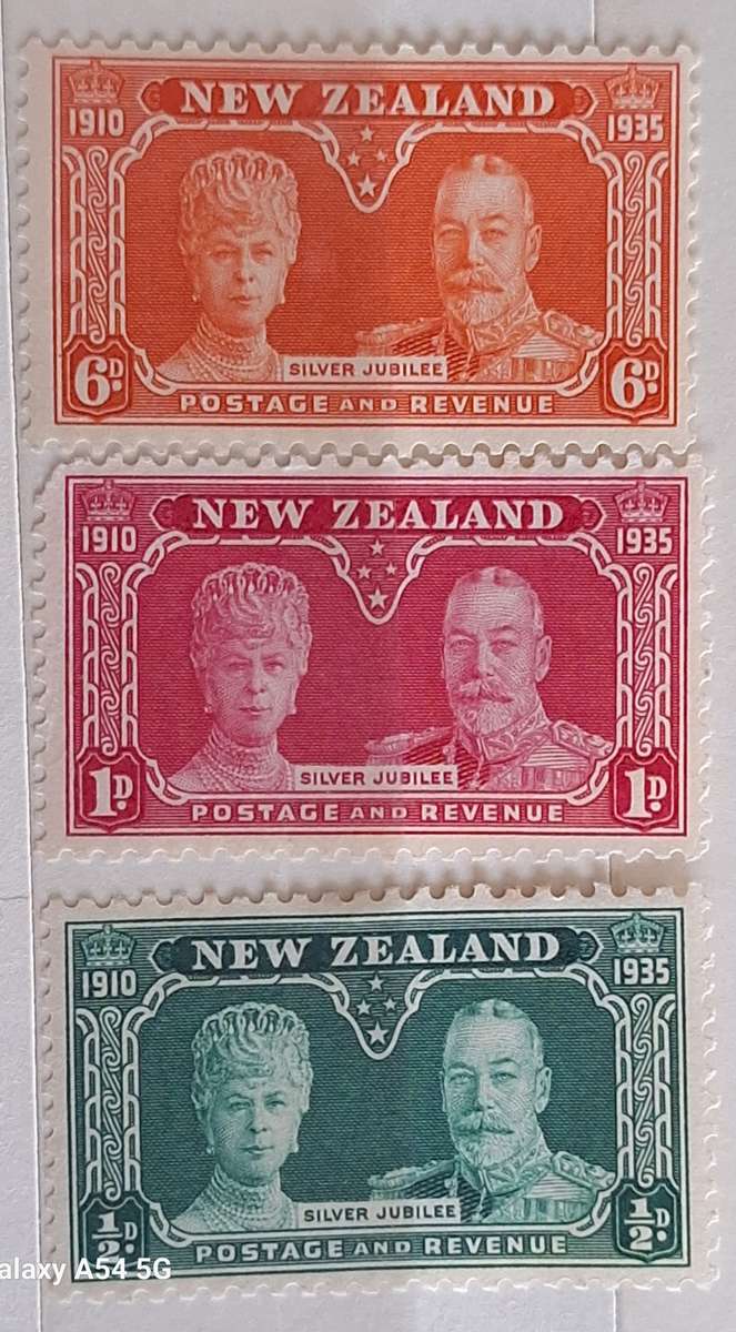 New Zealand 1935 Silver Jubilee Set of 3 Mint stamps