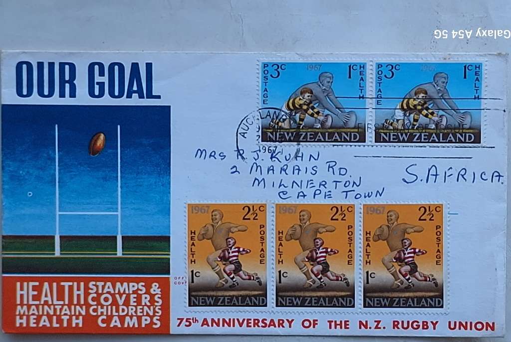New Zealand 1967 75th Anniversary of the N Z Rugby Union Souvenir Cover