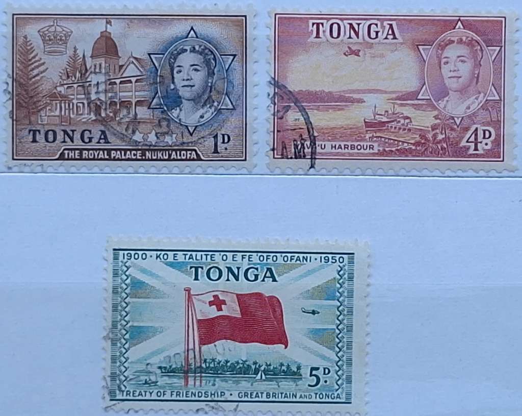 Tonga Mixed Lot of 3 Used Hinged stamps