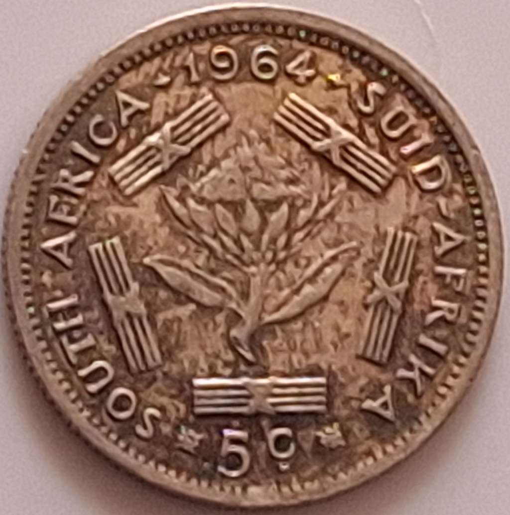 South Africa 1964 5c Silver