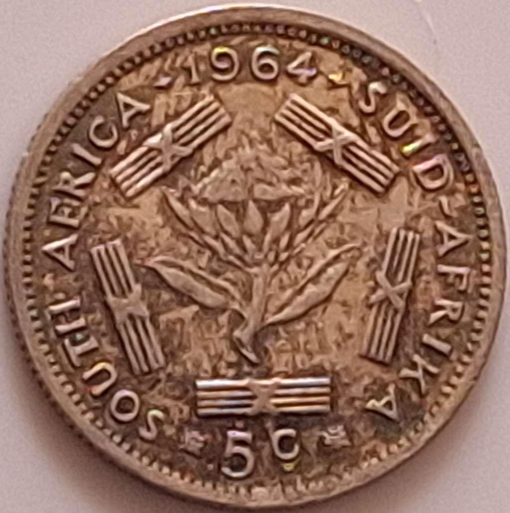 South Africa 1964 5c Silver