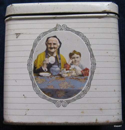 MAZAWATTEE TEA : EMPTY TIN : 11.5x11.5x12cm : 1 LB NET