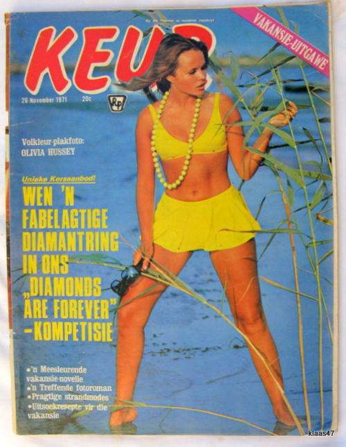 KEUR : 26 NOVEMBER 1971 : FOTOVERHAAL - EENS...TOE JY MYNE WAS : PLAKFOTO - OLIVIA HUSSEY