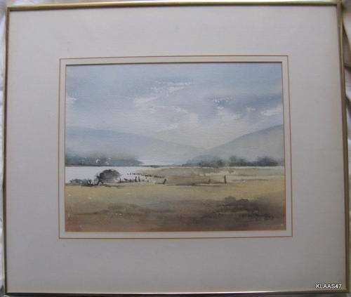 WATERCOLOUR : SIGNED - VAL HURST : FRAMED SIZE - 55.5X47.5CM
