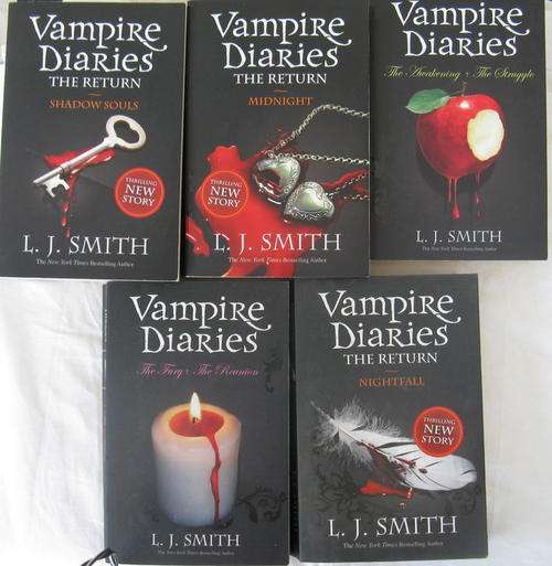 VAMPIRE DIARIES : 5 BOOKS - 1&2, 3&4, 5, 6, 7  : L.J. SMITH : PAPERBACKS