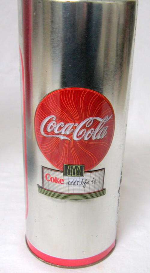 COCA-COLA - STRAW HOLDER (HOLDS 50 STRAWS) : STRAWS NOT INCLUDED : 21cm HIGH : 8.5cm DIAMETER