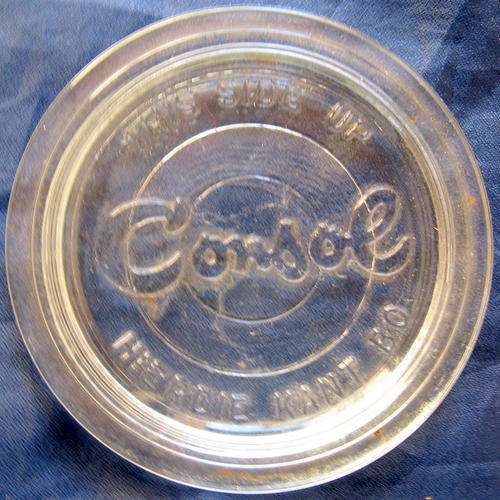 GLASS TOPS FOR CONSOL JARS ; ORIGINAL CONSOL : 8cm DIAMETER : **BIDDING PER PIECE**