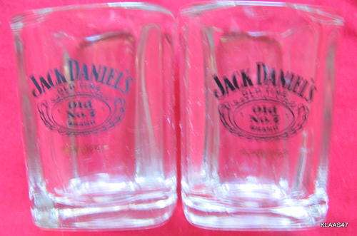 Jack Danels old time Old Time No 7 brand 2 glasses  4.5cm dia x 4.5cm high