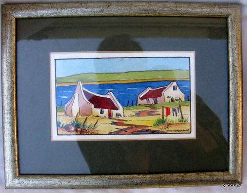 COTTAGES : ATHA BADENHORST : FRAMED SIZE 22.5x17.5cm