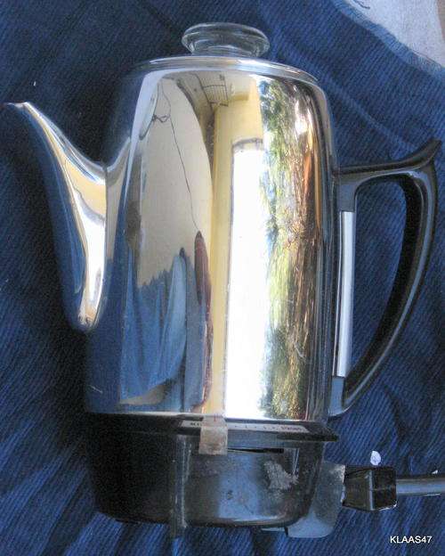 GENERAL ELECTRIC : 10 CUP ELECTRIC COFFEE PERCOLATOR : CHROME FINISH
