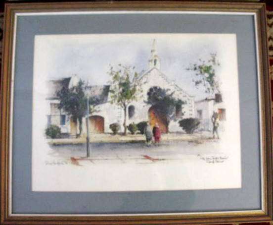 THE JOHN RUPERT THEATRE, GRAAFF-REINET : PHILIP BAWCOMBE '82 : PRINT : FRAMED SIZE 53.5 x 44cm