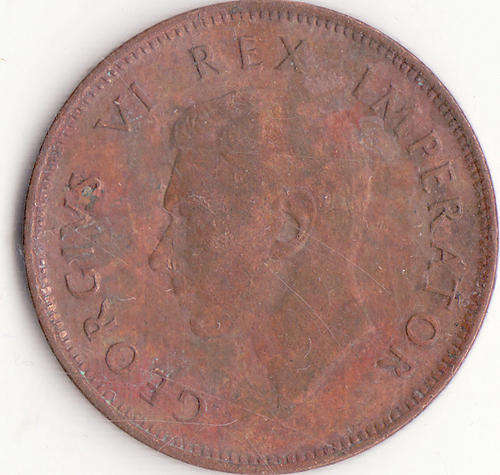 SOUTH AFRICA : HALF PENNY : 1942 : GEORGE VI