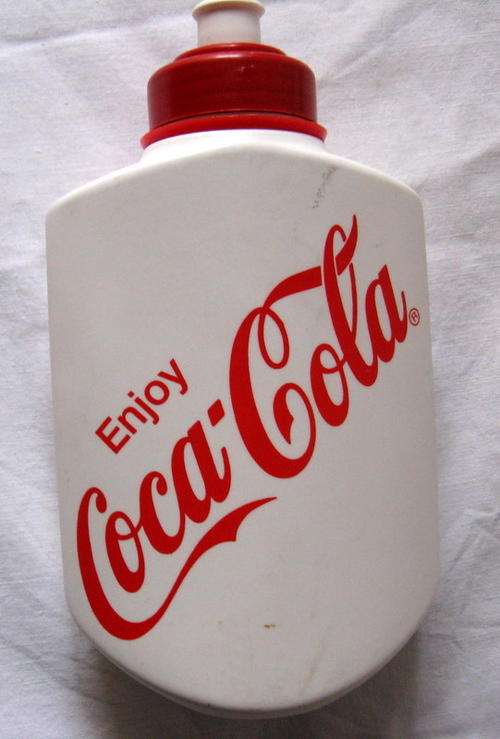 COCA-COLA WATER BOTTLE : PLASTIC : HIP FLASK WITH PLASTIC BELT CLIP