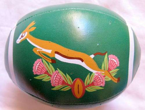 1995 : SOUTH AFRICA  - RUGBY  WORLD CUP : 12cm RUGBY BALL (SOFT)