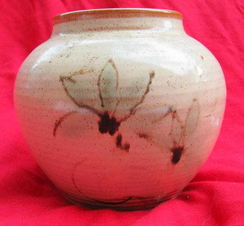 LIEBERMANN POTTERY : VASE - 10.5cm HIGH - DIAM 7cm