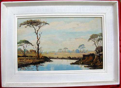 LANDSCAPE : GERRIE SNYMAN 64 : PAINTED ON BOARD : FRAMED SIZE - 53.5 x 38.2cm