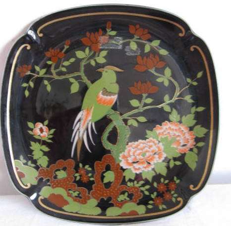 JAPANESE STYLE DECORATIVE PLATE : 18cm DIAMETER : NO MAKERS MARKS
