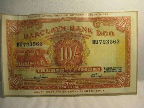 43x26cm ; PRINT : TIEN SJIELINGS ; BARCAYS BANK SOUTH WEST AFRICA THIS IS A PRINT