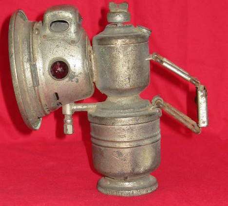 PANTHER : CARBIDE BICYCLE LAMP : NOTE SMALL SCREW ON TOP IS MISSING AND LENSE CRACKED