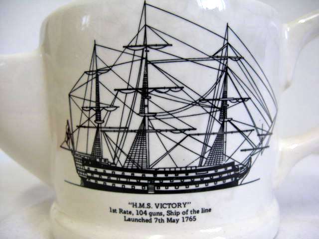 SHAVING MUG : "H.M.S. VICTORY" : WADE, ENGLAND