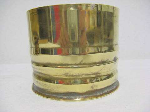 BRASS VASE : HAND MADE CAPE TOWN : CC KK: SOLID BRASS : DIAMETER 11cm : HEIGHT 9.25cm