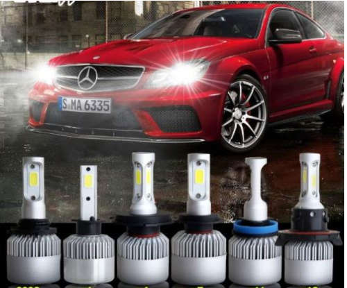 C6 H7 H3 H4 LED Light Headlight Vehicle Car Hi/Lo Beam Bulb Kit 6000k White