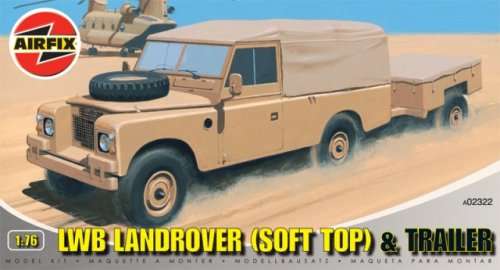 Airfix 1/76 LWB Land Rover Soft top and Trailer