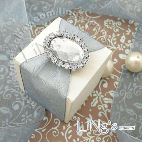 CLEAR Brad Diamante Wedding Stationery Favour DIY